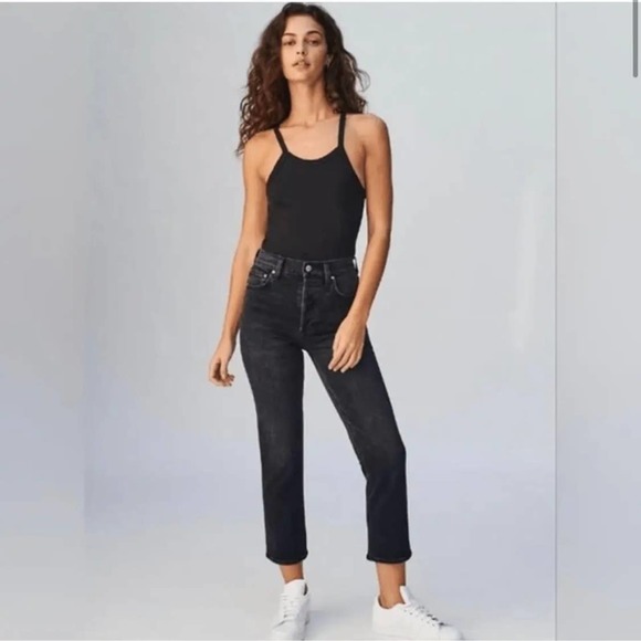 ARITZIA DENIM FORUM Jeans Womens 29 Black The Arlo High Rise Straight 28L - Picture 3 of 16